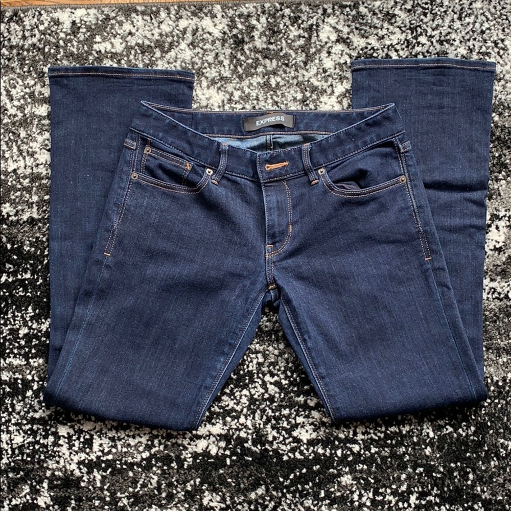 Express Barely Boot Low Rise Jeans